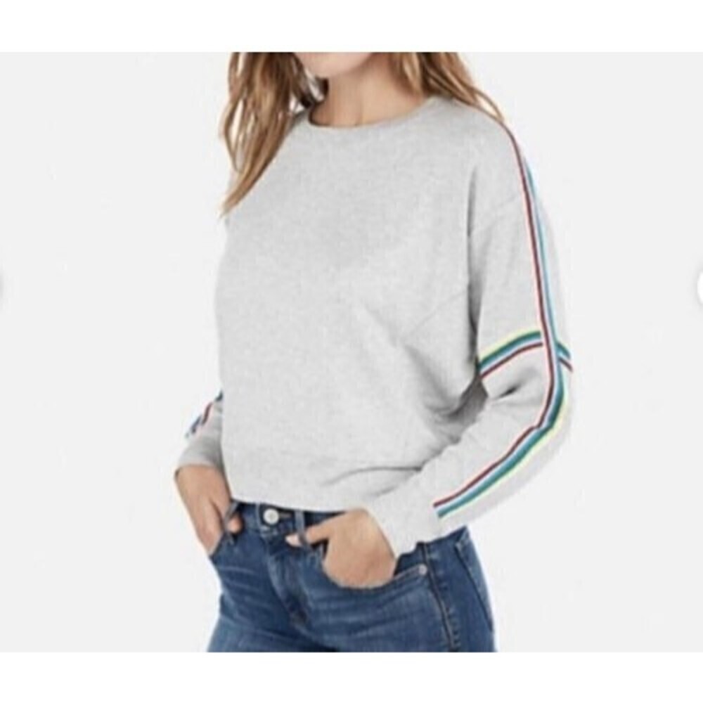Express One Eleven Sweater Womens Extra Small Gray Sweatshirt Lightweight Ladies